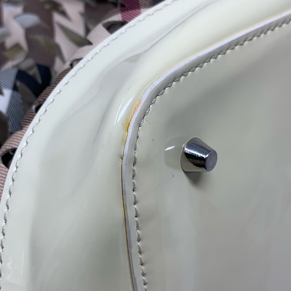 Burberry Patent Leather Clear Check Bucket Bag